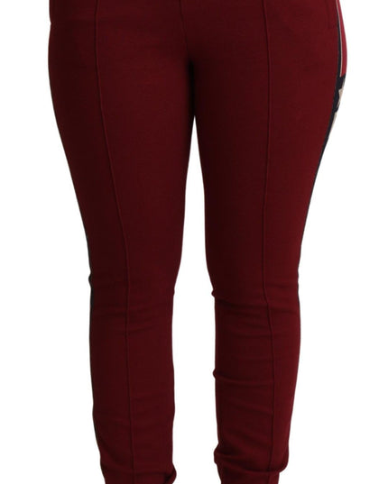 Dolce & Gabbana Red DG Star Striped Skinny Cotton Pant