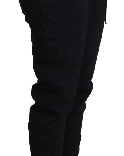 Dolce & Gabbana Black Polyester Neoprene Jogger Trouser Pants