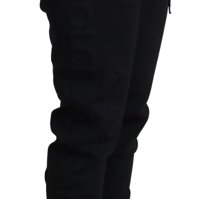 Dolce & Gabbana Black Polyester Neoprene Jogger Trouser Pants