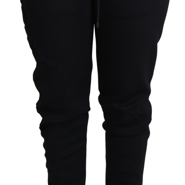 Dolce & Gabbana Black Polyester Neoprene Jogger Trouser Pants