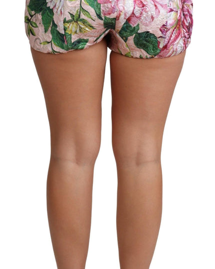 Dolce & Gabbana Pink Cotton Floral Print Hot Pants Short
