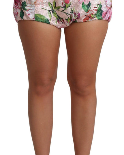Dolce & Gabbana Pink Cotton Floral Print Hot Pants Short