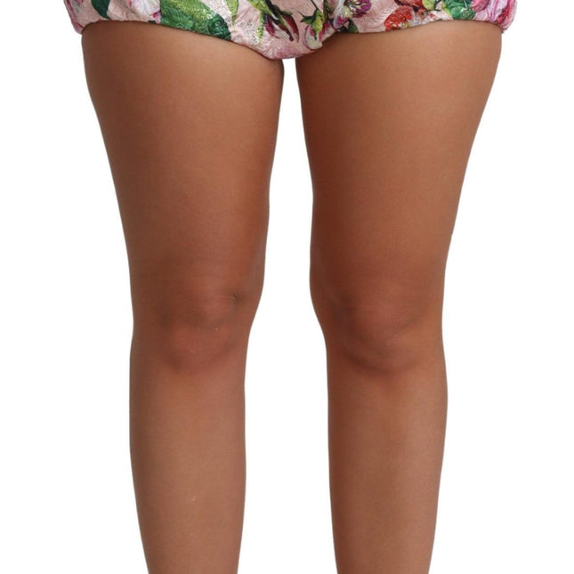 Dolce & Gabbana Pink Cotton Floral Print Hot Pants Short