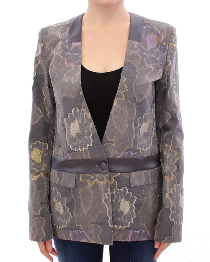 Roberto Fragata Multicolor Silk Floral Cotton Blazer