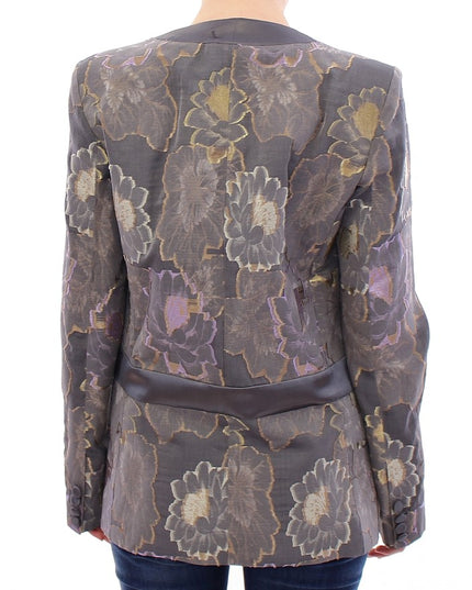 Roberto Fragata Multicolor Silk Floral Cotton Blazer