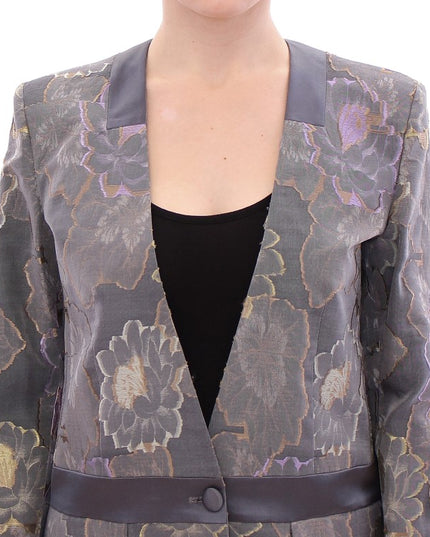 Roberto Fragata Multicolor Silk Floral Cotton Blazer