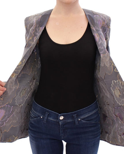 Roberto Fragata Multicolor Silk Floral Cotton Blazer