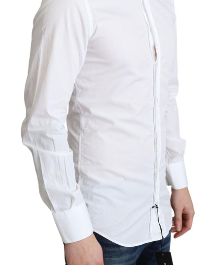 Dolce & Gabbana White Cotton Long Sleeves Men Formal Shirt