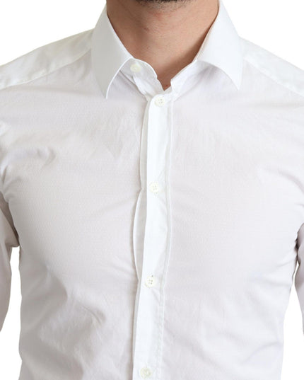 Dolce & Gabbana White Cotton Long Sleeves Men Formal Shirt