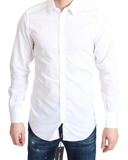 Dolce & Gabbana White Cotton Long Sleeves Formal Shirt