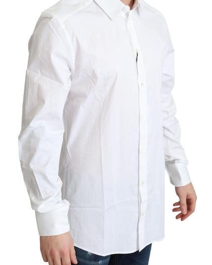 Dolce & Gabbana White Cotton Stretch Men Dress Formal Shirt