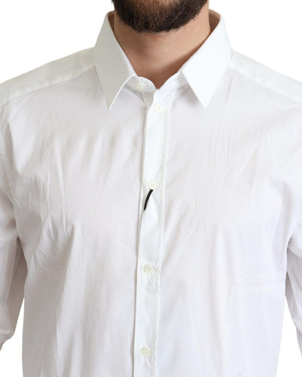 Dolce & Gabbana White Cotton Stretch Men Dress Formal Shirt