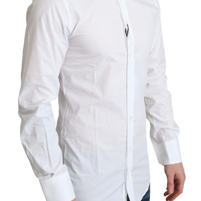 Dolce & Gabbana White Pure Cotton Men Dress Formal Shirt
