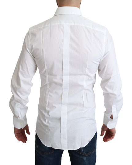Dolce & Gabbana White Pure Cotton Men Dress Formal Shirt