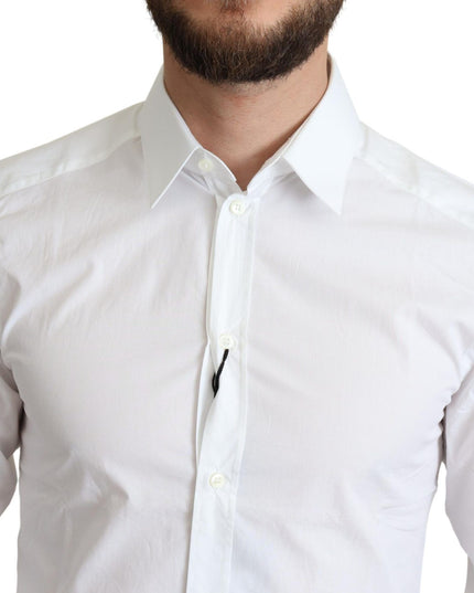 Dolce & Gabbana White Pure Cotton Men Dress Formal Shirt