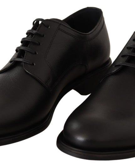 Dolce & Gabbana Black Leather Lace Up Mens Formal Derby Shoes
