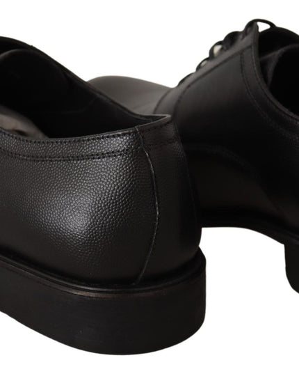 Dolce & Gabbana Black Leather Lace Up Mens Formal Derby Shoes