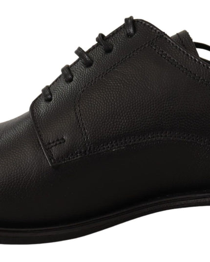 Dolce & Gabbana Black Leather Lace Up Mens Formal Derby Shoes