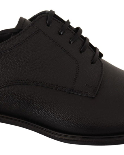 Dolce & Gabbana Black Leather Lace Up Mens Formal Derby Shoes