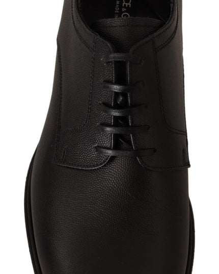 Dolce & Gabbana Black Leather Lace Up Mens Formal Derby Shoes