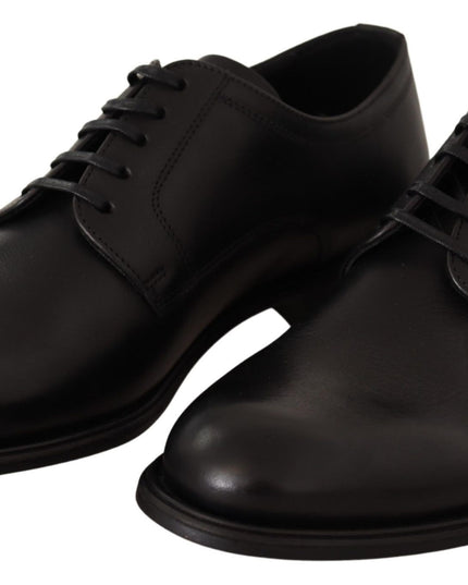 Dolce & Gabbana Black Leather Lace Up Mens Formal Derby Shoes