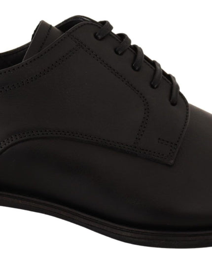 Dolce & Gabbana Black Leather Lace Up Mens Formal Derby Shoes