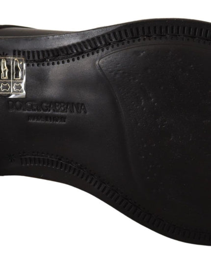 Dolce & Gabbana Black Leather Lace Up Mens Formal Derby Shoes
