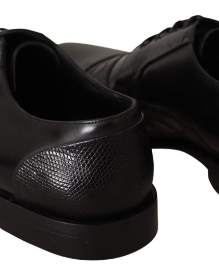 Dolce & Gabbana Black Leather Exotic Skins Formal Shoes