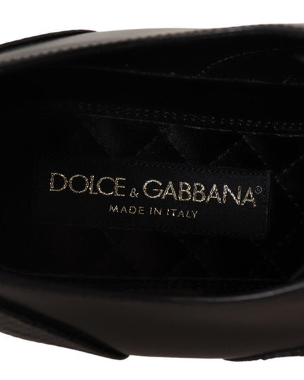 Dolce & Gabbana Black Leather Exotic Skins Formal Shoes