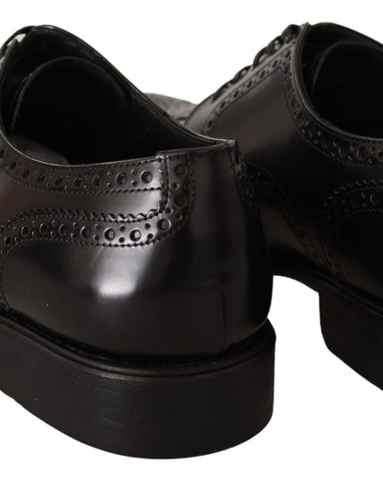Dolce & Gabbana Black Leather Oxford Wingtip Formal Shoes