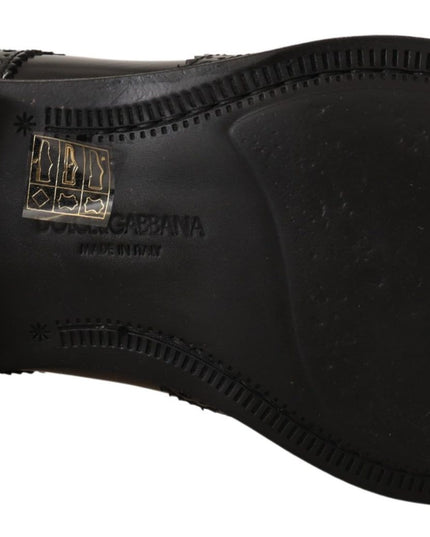Dolce & Gabbana Black Leather Oxford Wingtip Formal Shoes