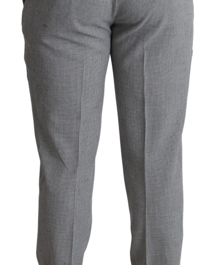 BENCIVENGA Gray Wool Checkered Dress Men Formal Trouser Pants