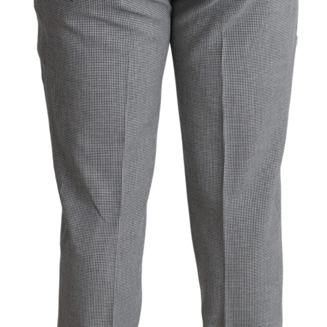 BENCIVENGA Gray Wool Checkered Dress Men Formal Trouser Pants
