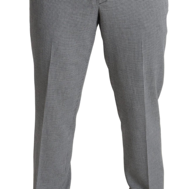 BENCIVENGA Gray Wool Checkered Dress Men Formal Trouser Pants