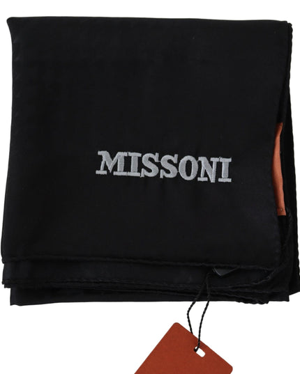 Missoni Black Wool Knit Unisex Neck Wrap Shawl Scarf