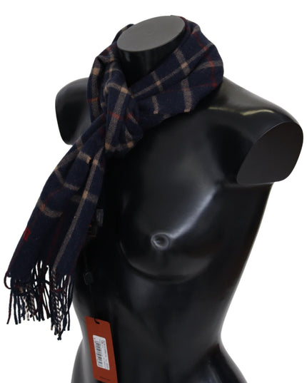 Missoni Black Checkered Unisex Neck Wrap Fringes Scarf