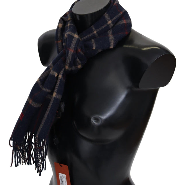 Missoni Black Checkered Unisex Neck Wrap Fringes Scarf