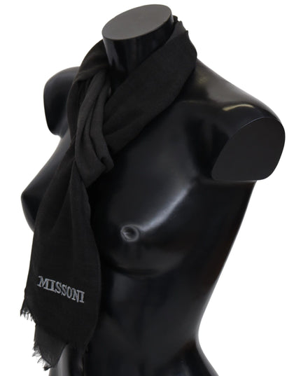 Missoni Black 100% Wool Unisex Neck Wrap Scarf