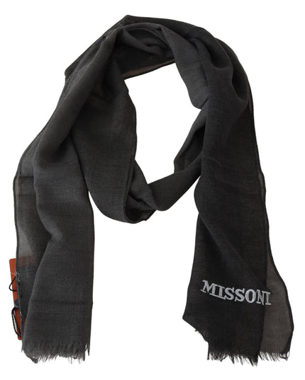 Missoni Black 100% Wool Unisex Neck Wrap Scarf
