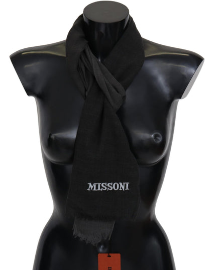 Missoni Black 100% Wool Unisex Neck Wrap Scarf