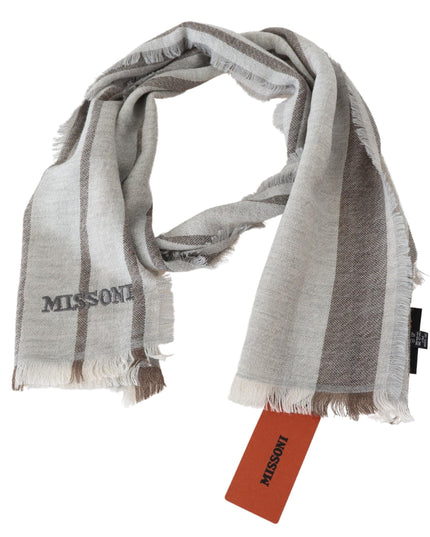 Missoni Multicolor Striped Wool Unisex Neck Wrap Scarf