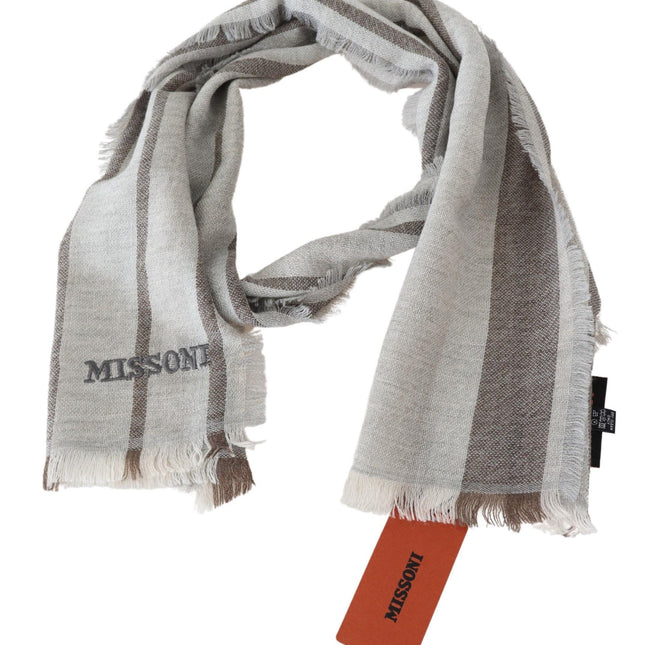 Missoni Multicolor Striped Wool Unisex Neck Wrap Scarf