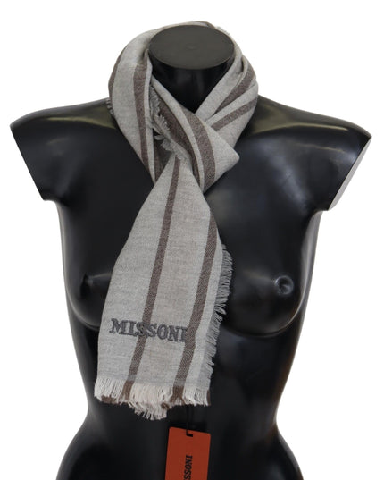 Missoni Multicolor Striped Wool Unisex Neck Wrap Scarf