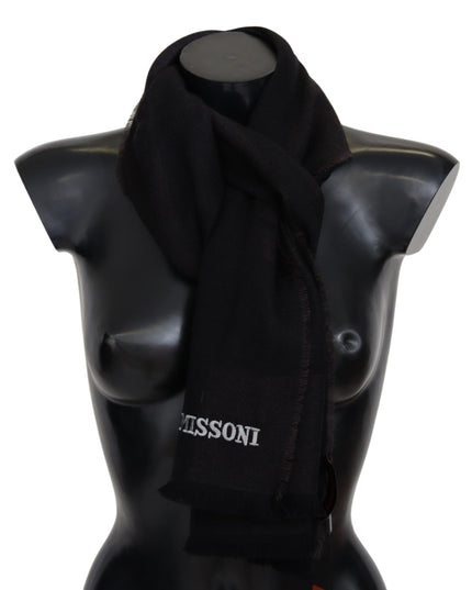 Missoni Black 100% Wool Unisex Neck Wrap Scarf