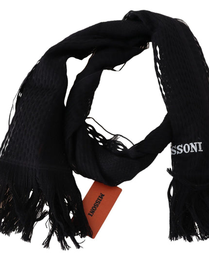 Missoni Black Wool Unisex Neck Warmer Wrap Scarf