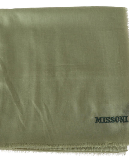 Missoni Green Cashmere Unisex Neck Wrap Scarf