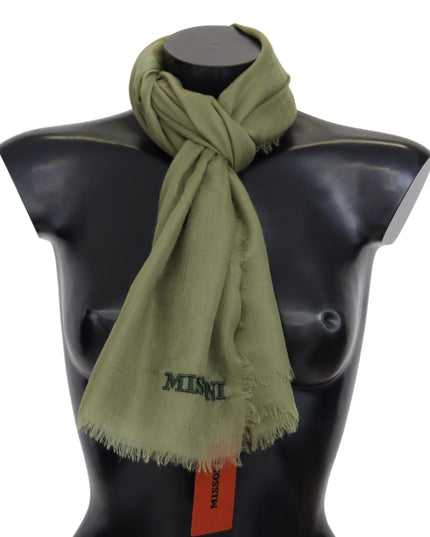 Missoni Green Cashmere Unisex Neck Wrap Scarf