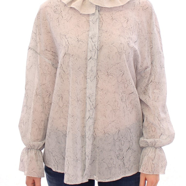 Vika Gazinskaya Blue Cotton Blouse Tunic