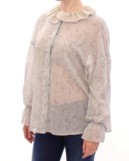 Vika Gazinskaya Blue Cotton Blouse Tunic