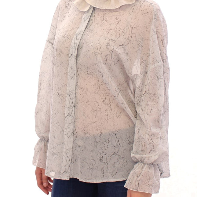 Vika Gazinskaya Blue Cotton Blouse Tunic